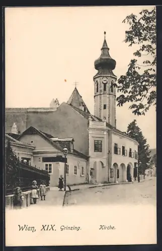 AK Wien, Grinzing, Partie an der Kirche