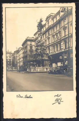 AK Wien, Graben, Denkmal und Hutsalon