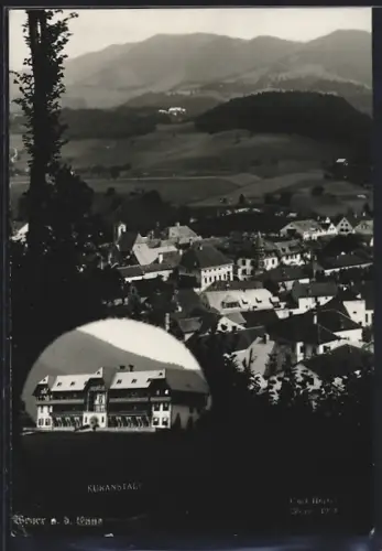 AK Weyer a. d. Ems, Ortsansicht mit Gebirge, Die Kuranstalt