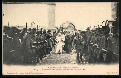 AK St-Pierre-de-Chartreuse, Couvent de la Grande-Chartreuse, Expulsion des Pères Chartreux le 29 Avril 1903