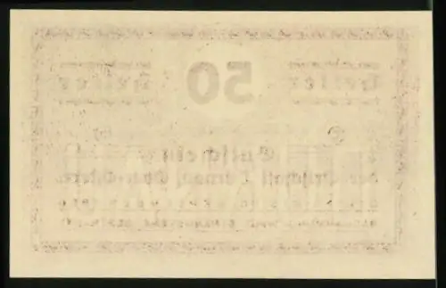 Notgeld Dürnau 1920, 50 Heller, Textgestaltung mit Gültigkeitsdatum und Warnung vor Nachahmung