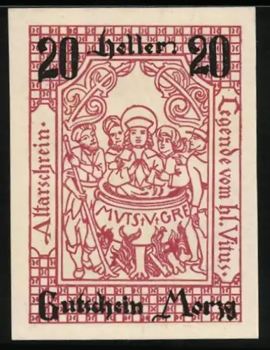 Notgeld Morzg 1920, 20 Heller, Legende von Hl. Vitus und Schloss Emsburg