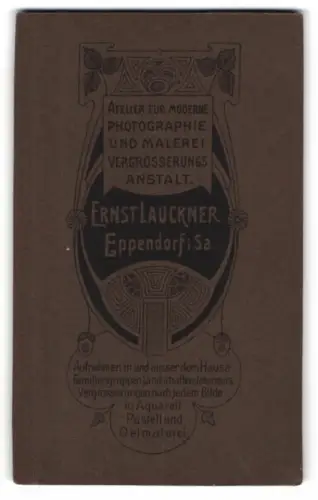 Fotografie Ernst Lauckner, Eppendorf i.Sa., Jugendstil-Dekor mit Ranken