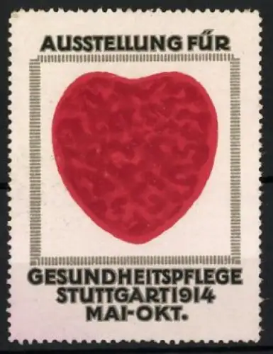 Reklamemarke Stuttgart, Ausstellung für Gesundheitspflege 1914, Rotes Herz