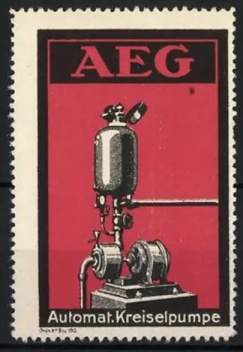 Reklamemarke AEG, Automat. Kreiselpumpe