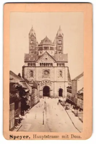 Fotografie unbekannter Fotograf, Ansicht Speyer, Blick in die Hauptstrasse nach dem Dom