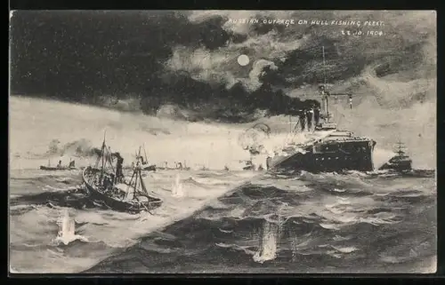 AK Russian Outrage on Hull Fishing Fleet, Doggerbank-Zwischenfall 1904