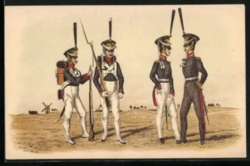 Künstler-AK Kaiser Franz Garde-Grenadier-Regiment No. 2 1814-1914