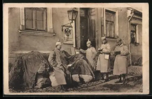 AK Kolno, Soldaten an der Feldpost-Sammelstelle
