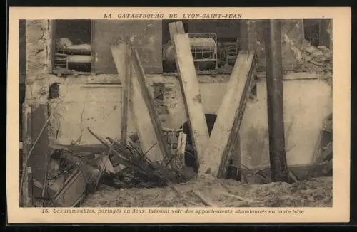 AK Lyon-Saint-Jean, durch Erdrutsch 13.11.1930 verursachte Schäden