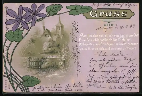 AK Ortsansicht mit Blick auf die Kirche