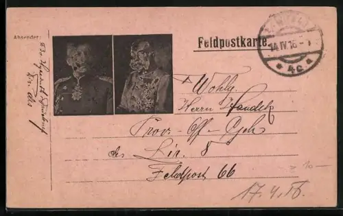 AK Kaiser Franz Josef I. von Österreich und Kaiser Wilhelm II.