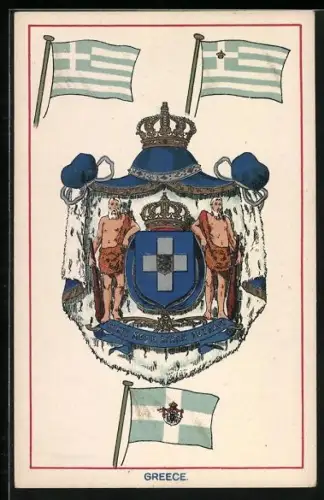 AK Wappen und Fahnen von Griechenland