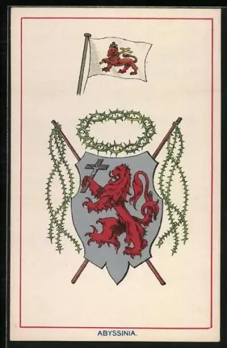 AK Wappen und Flaggen Abyssinia