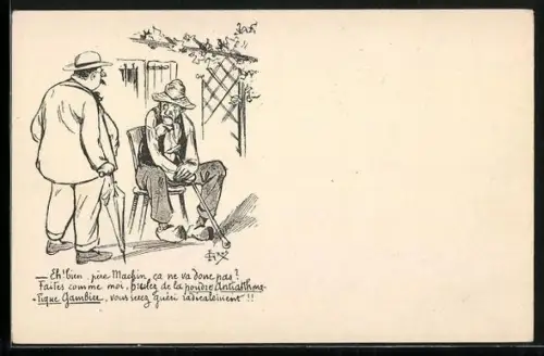 Künstler-AK Poudre Antiasthma Tigue Gambier