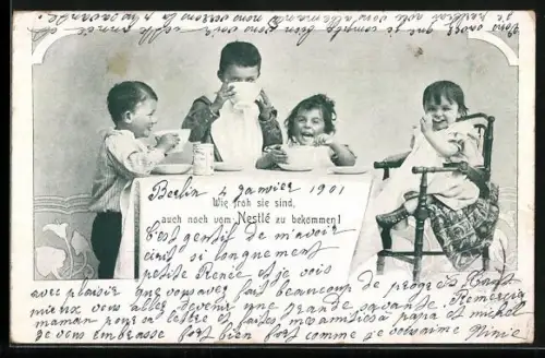 AK Kinder am Frühstückstisch, Werbung für Nestlé