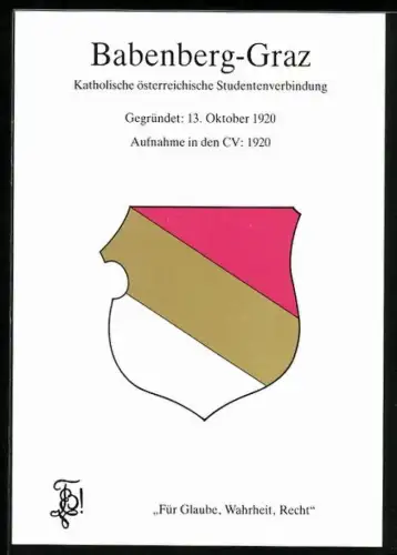 AK Graz, Studentenwappen der Katholischen österreichischen Studentenverbindung Babenberg-Graz