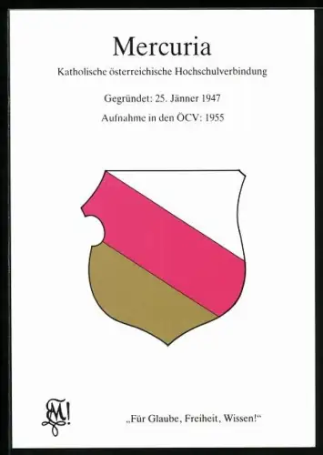 AK Wien, Studentenwappen der Katholischen österreichischen Hochschulverbindung Mercuria