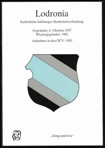 Künstler-AK Salzburg, Lodronia, Katholische Salzburger Hochschulverbindung, Gegründet 1927, Studentenwappen