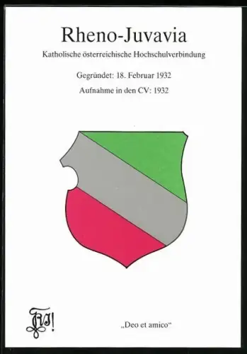 AK Salzburg, Wappen Katholische österreichische Hochschulverbindung Rheno-Juvavia, gegründet 1932