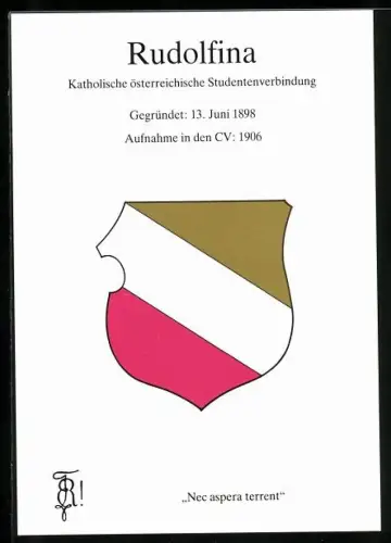 AK Wien, Wappen Katholische österreichische Hochschulverbindung Rudolfina, gegründet 1898