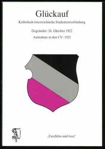 AK Glückauf, Kath. österr. Stutendenverbindung, Gegr.: 26. Oktober 1922, Aufnahme in den CV: 1925, Studentenwappen