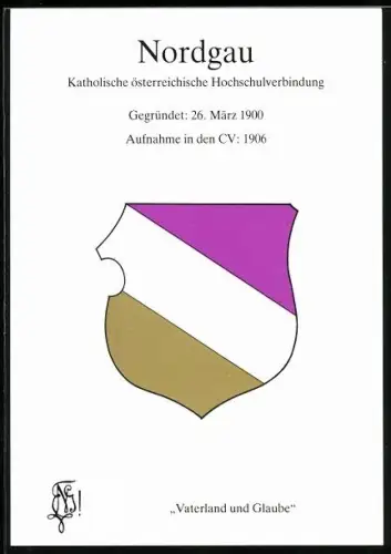 AK Wien, Wappen Katholische österreichische Hochschulverbindung Nordgau, gegründet 1900