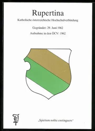 AK Rupertina, Kath. österr. Hochschulverbindung, Gegründet: 29. Juni 1962, Aufnahme in den ÖCV: 1962, Studentenwappen