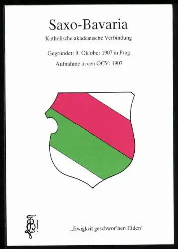 AK Saxo-Bavaria, Kath. akademische Verbindung, Gegr.: 9. Oktober 1907 Prag, Aufnahme in den ÖCV: 1907, Studentenwappen