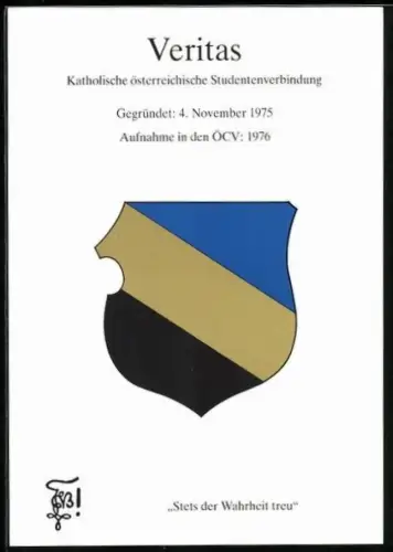 AK Veritas, Kath. österr. Studentenverbindung, Gegr.: 4. November 1975, Aufnahme in den ÖCV: 1976, Studentenwappen
