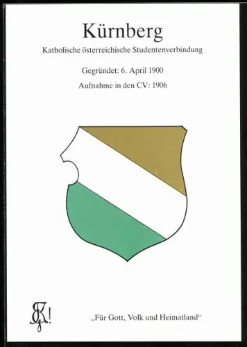 AK Wien, Wappen Katholische österreichische Studentenverbindung Kürnberg, gegründet 1900