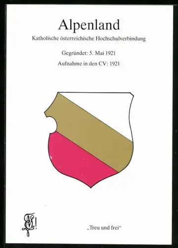 AK Wien, Studentenwappen der Katholischen österreichischen Hochschulverbindung Alpenland