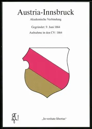 Künstler-AK Innsbruck, Austria-Innsbruck, Akademische Verbindung, Gegründet 1864, Studentenwappen