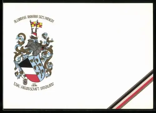 AK Würzburg, Studentenwappen Alemannia Makaria