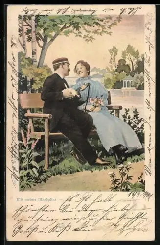 AK Student spielt mit Mandoline für seine Liebste