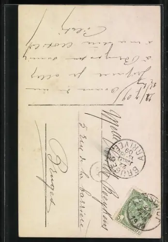 AK Studentin mit Mütze, Portrait