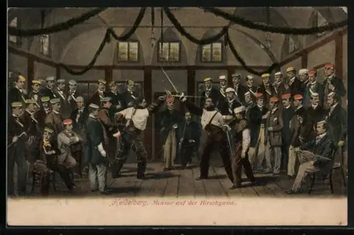 AK Heidelberg, Mensur auf der Hirschgasse