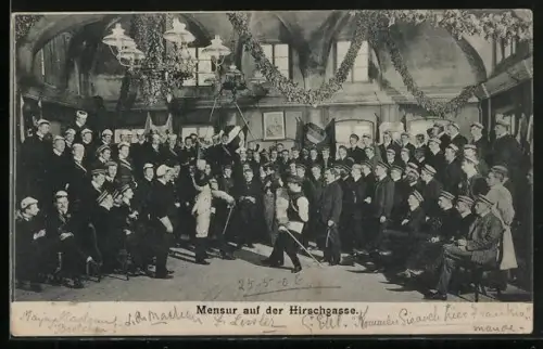 AK Heidelberg, Mensur auf der Hirschgasse, studentische Szene