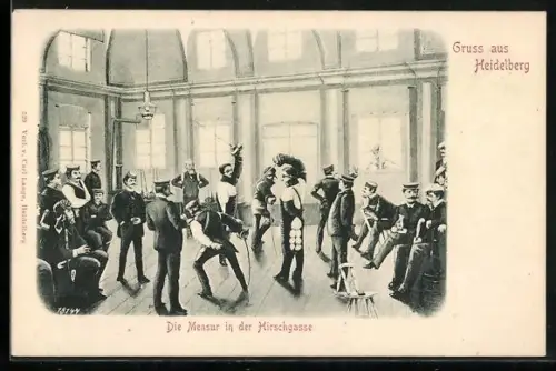 AK Heidelberg, Mensur in der Hirschgasse, studentische Szene