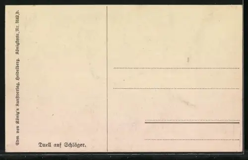 AK Duell auf Schläger, studentische Szene vor einer Fensterfront