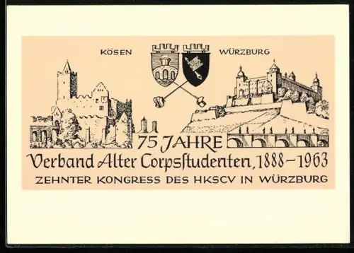 AK Würzburg, 75 Jahre Verband Alter Corpsstudenten, 1888 - 1963, Zehnter Kongress desSCV