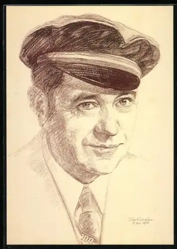 AK Wien, KÖHV Pannonia Wien im ÖCV, 55. Stiftungsfest 1987, Portrait des Gründers Ferdinand Habl