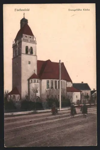 AK Fürstenfeld, Blick zur ev. Kirche
