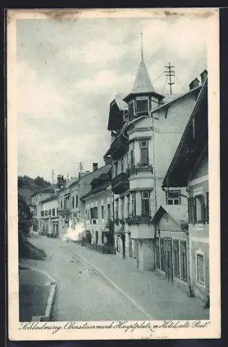AK Schladming, Obersteiermark Hauptplatz mit Hotel alte Post