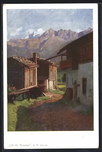 AK Ramsau / Dachstein, Wegpartie im Ort