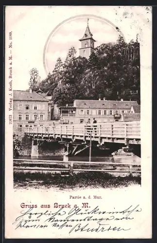 AK Bruck a. Mur, Brücke über die Mur