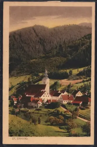 AK St. Erhard, Ortsansicht mit Kirche