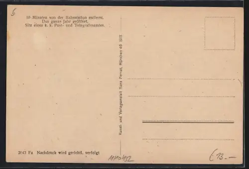 Künstler-AK Lassnitzhöhe bei Graz, Strasse zur Heilanstalt