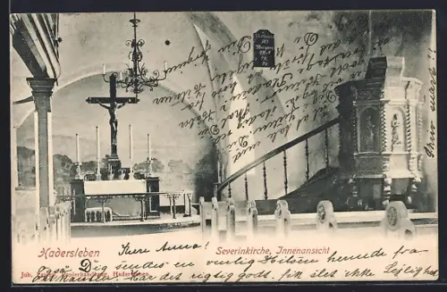 AK Hadersleben, Severinkirche, Innenansicht