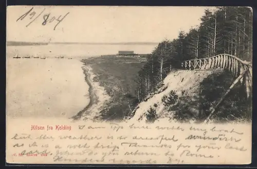 AK Kolding, Steilufer und Strand aus der Vogelschau